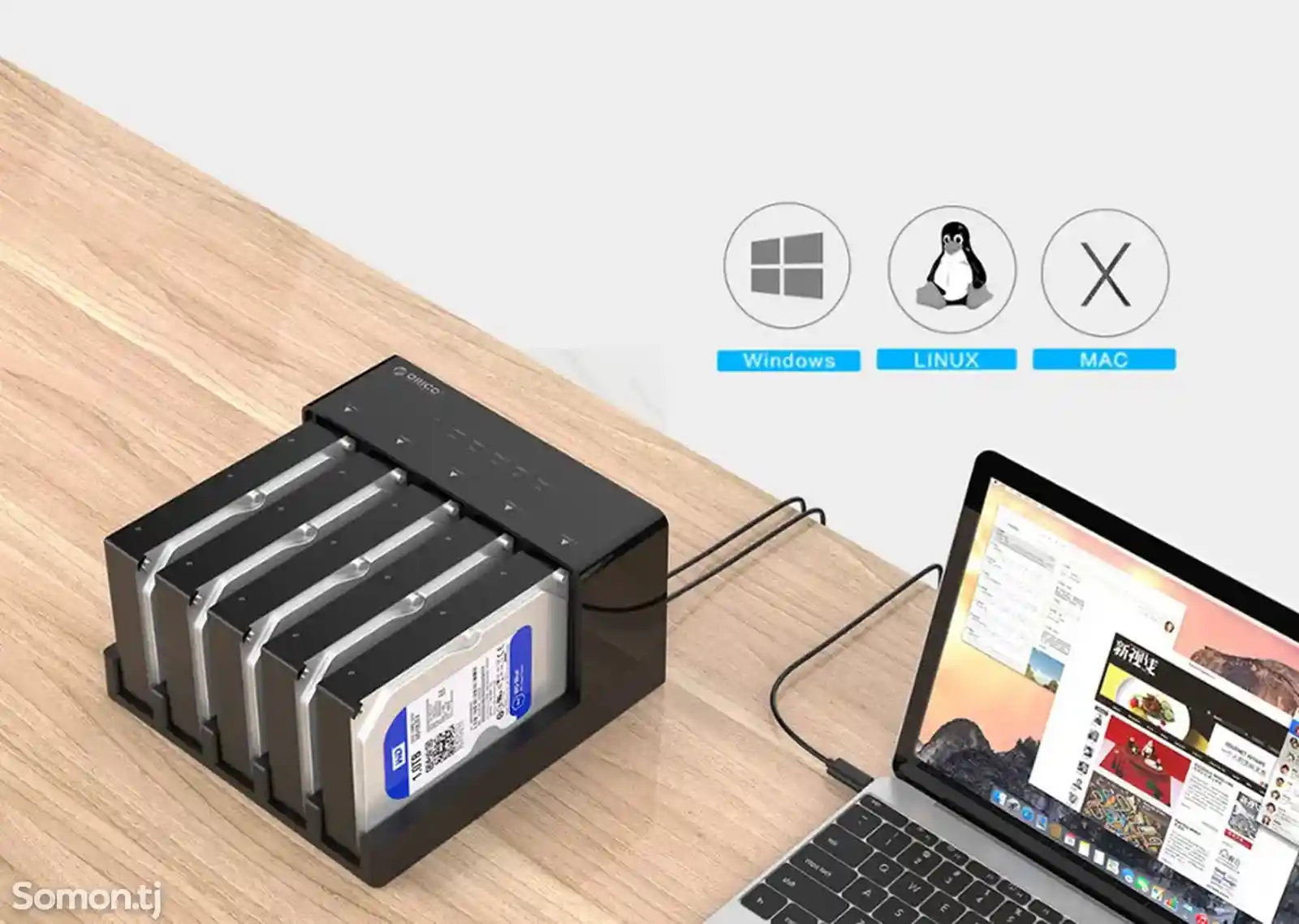 Внешний корпус для накопитель Orico USB 3.0 to Sata 5 Bay Hard Drive Docking Sta-3