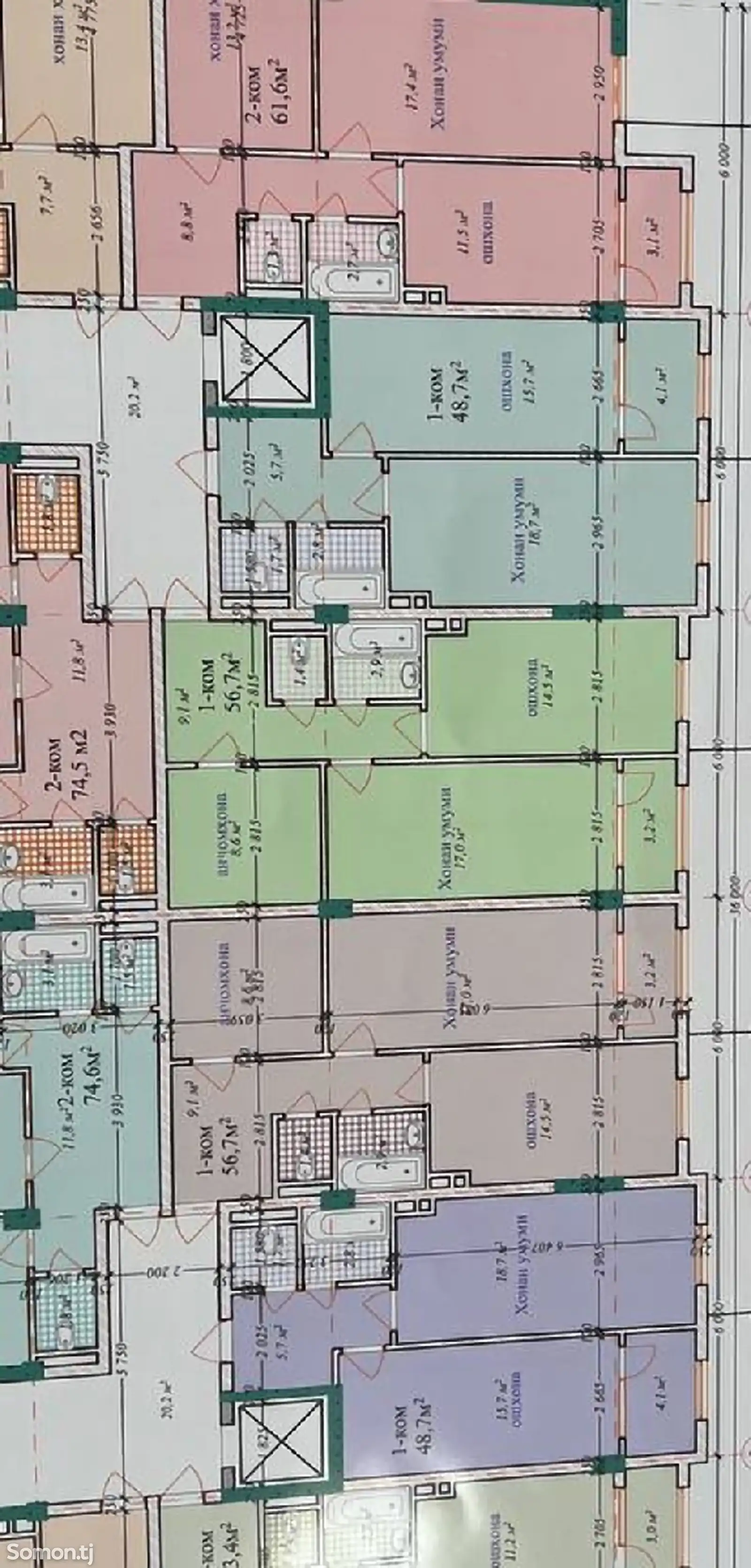 2-комн. квартира, 6 этаж, 57 м², Гардиши Ленинград-3