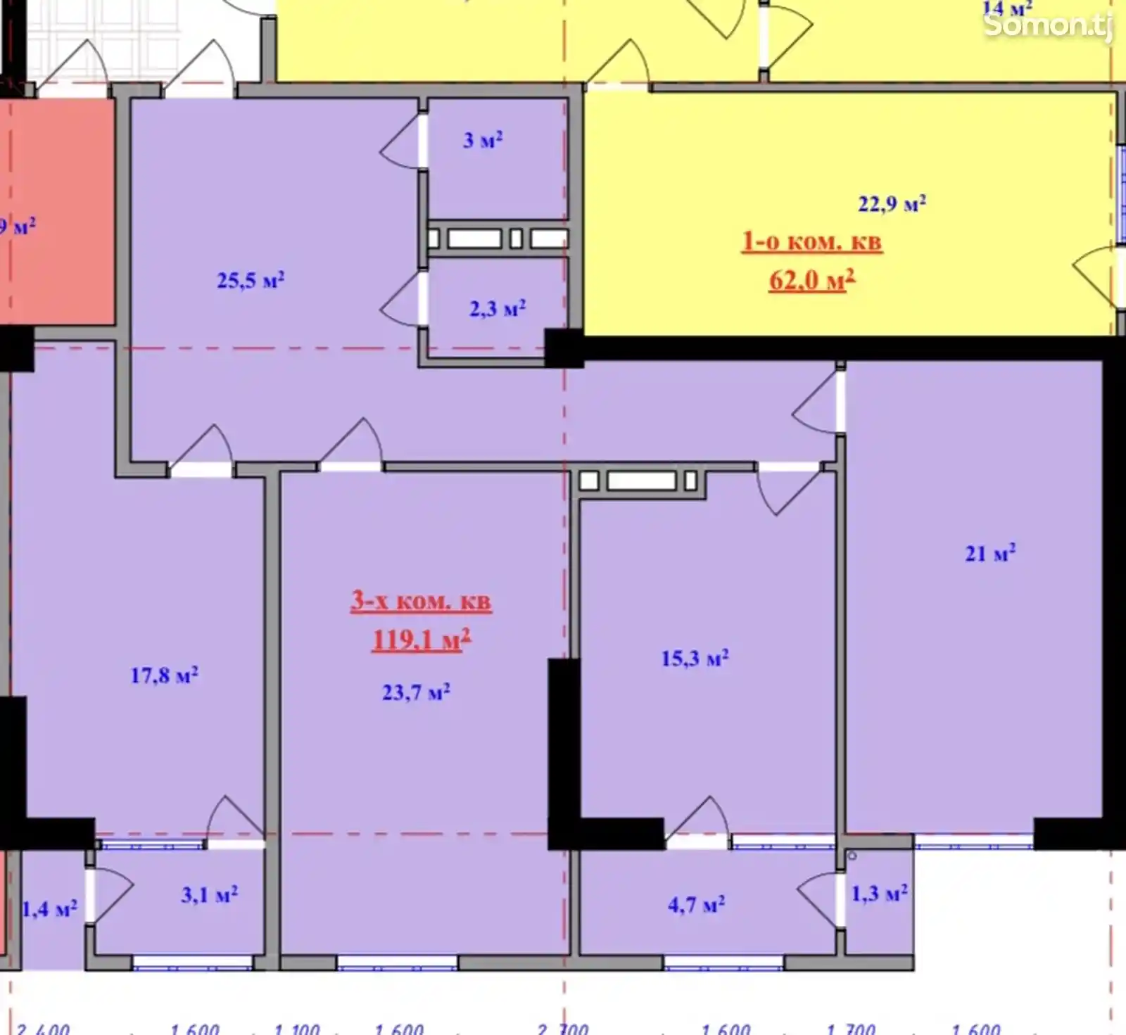 3-комн. квартира, 4 этаж, 120 м², Р. Набиев-6