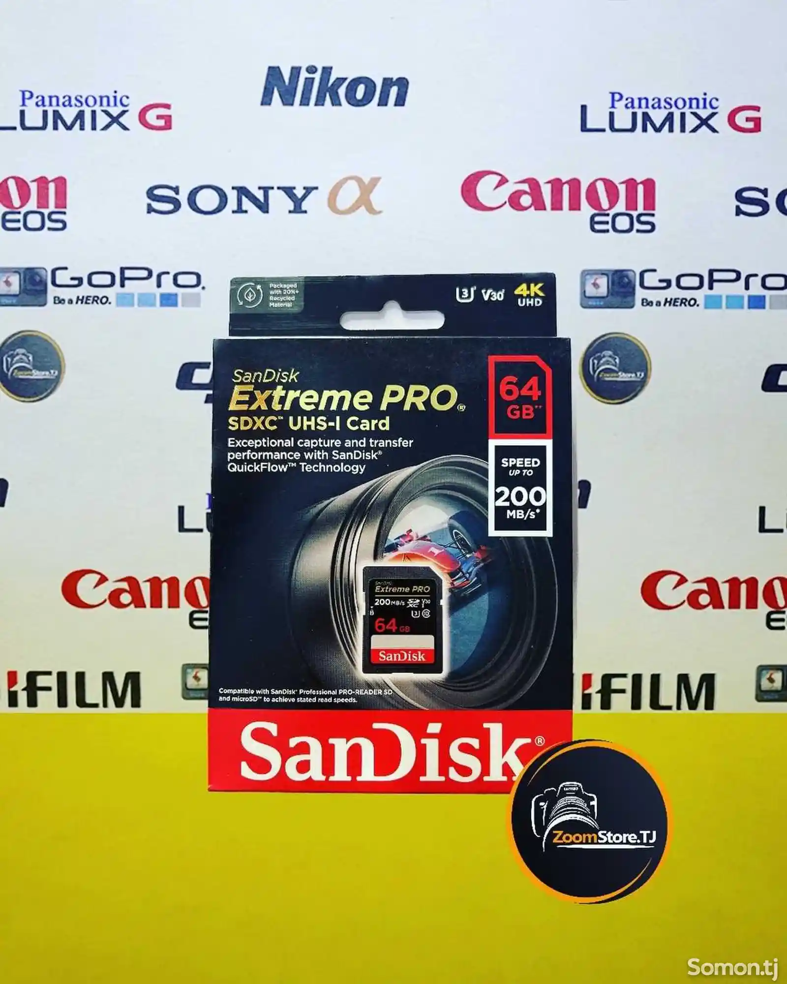 Карта памяти SanDisk SD 64gb Extreme PRO UHS-I V30 200MB/s-1