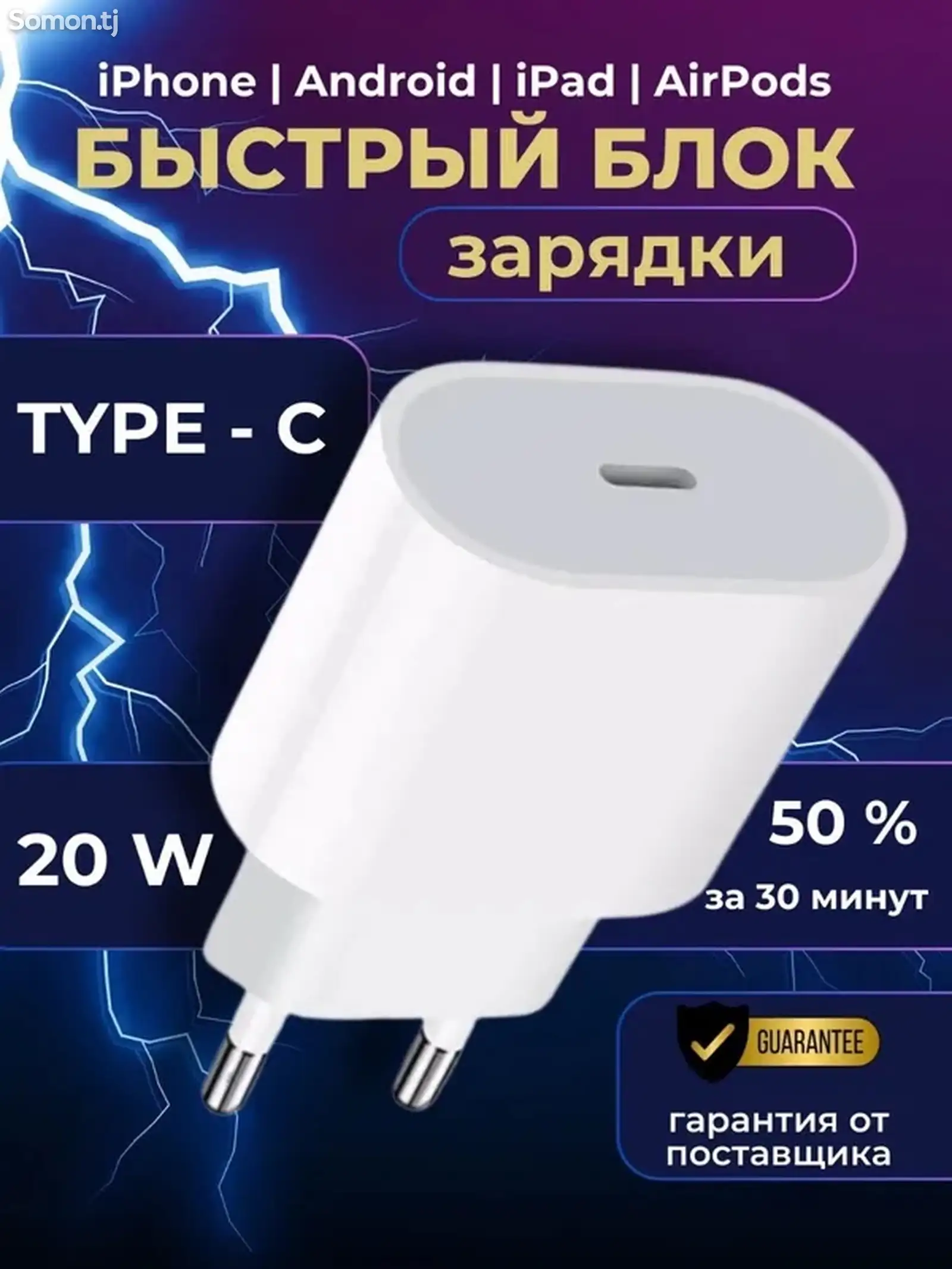 Оригинальный Блок питания Type-C 20W для Айфон-1