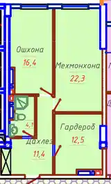 1-комн. квартира, 3 этаж, 65 м², Шохмансур-3