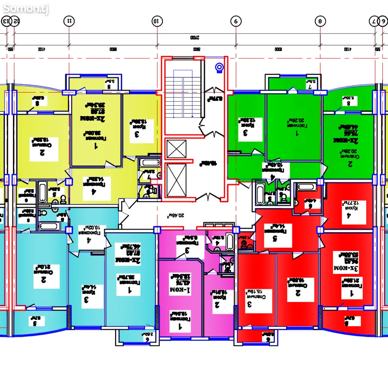 2-комн. квартира, 12 этаж, 90 м², Сино, Караболо-10