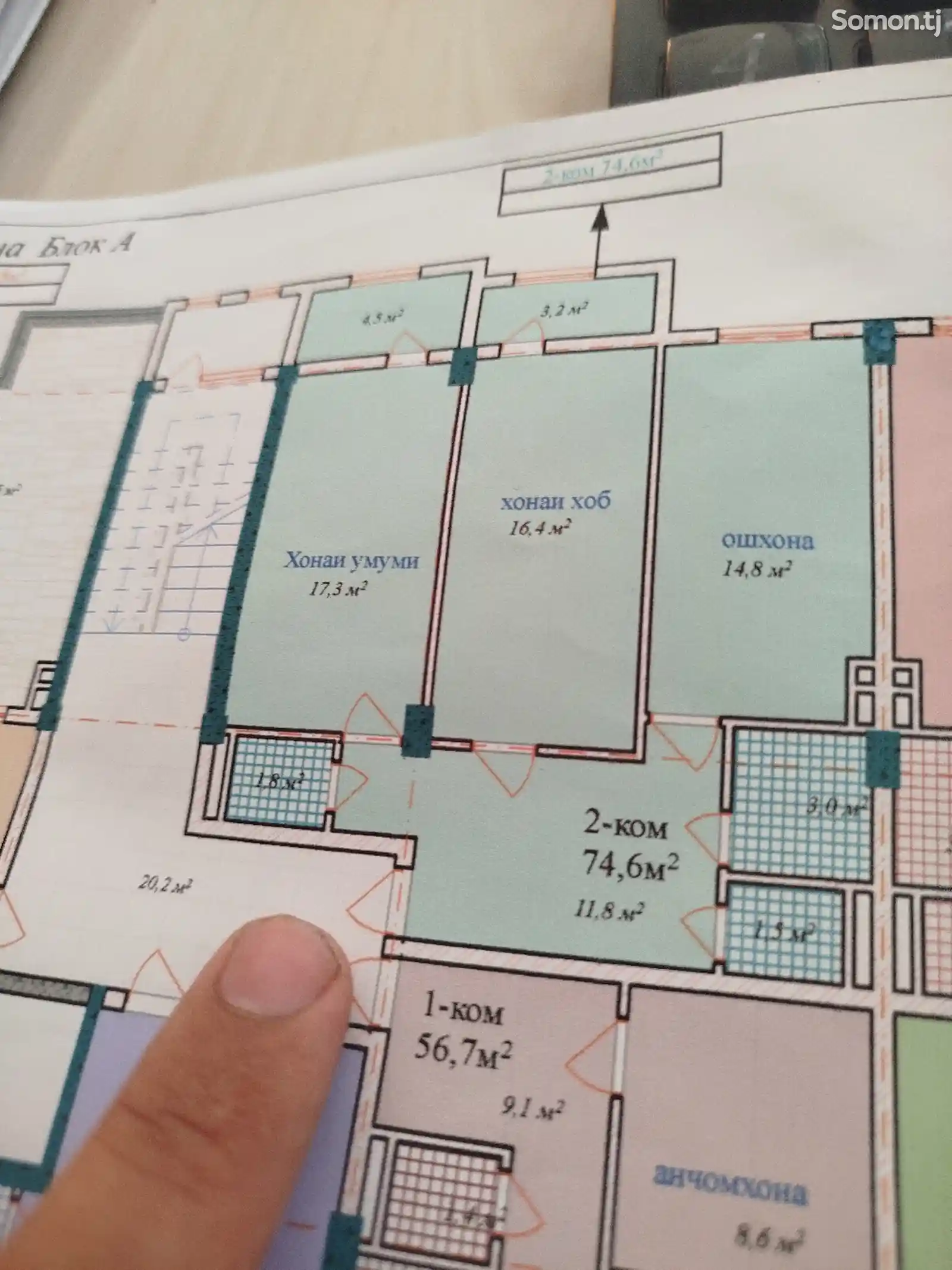 2-комн. квартира, 6 этаж, 75 м², Поворот Ленинграда