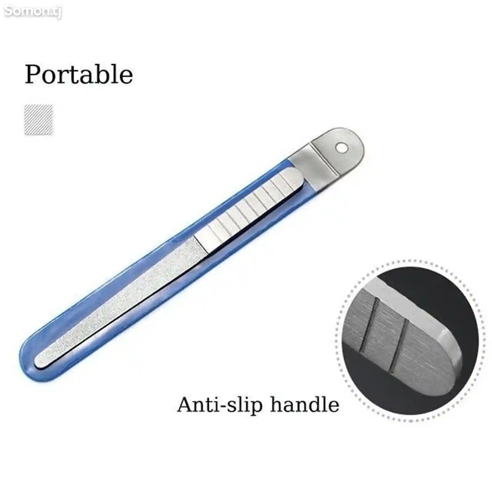 Профессиональная пилка для ногтей из нержавеющей стали, металлический двухстор-2