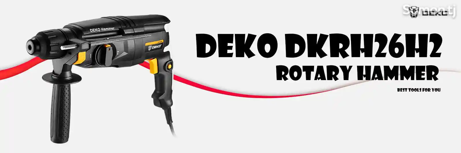 Перфоратор ударный в наборе 1000W Deko DKRH26H2 + 9 деталей-12