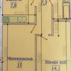 2-комн. квартира, 5 этаж, 50 м²,