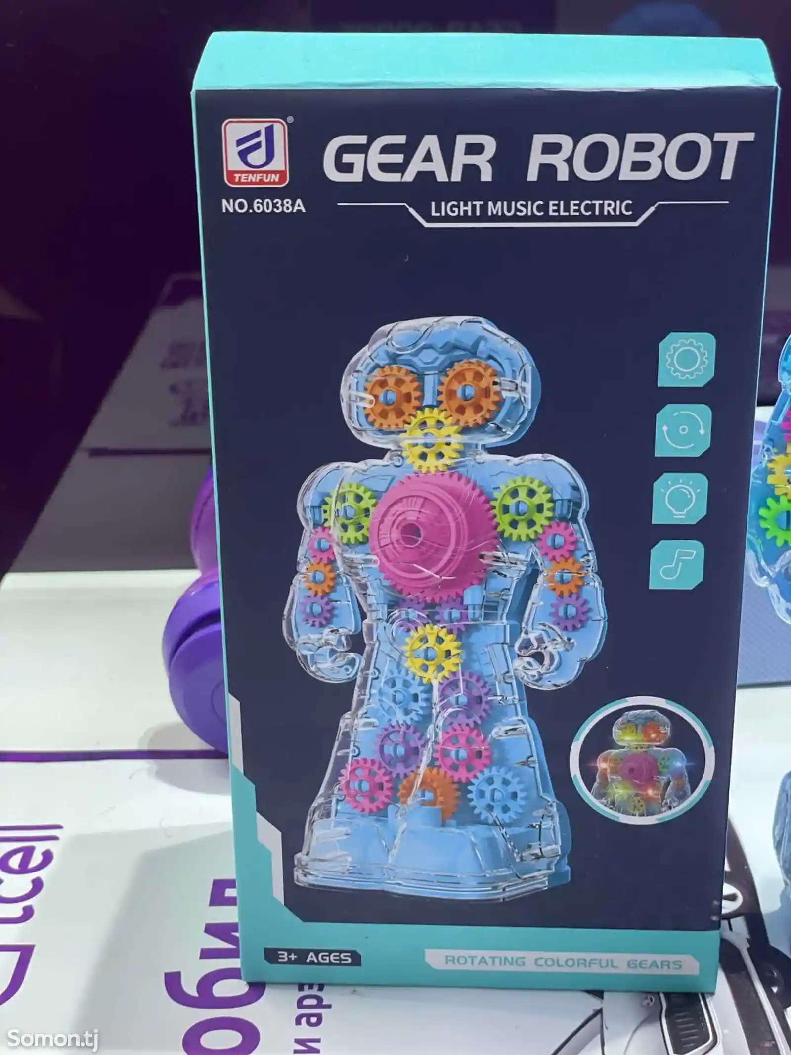Робот прозрачный светящийся Gear Robot-2