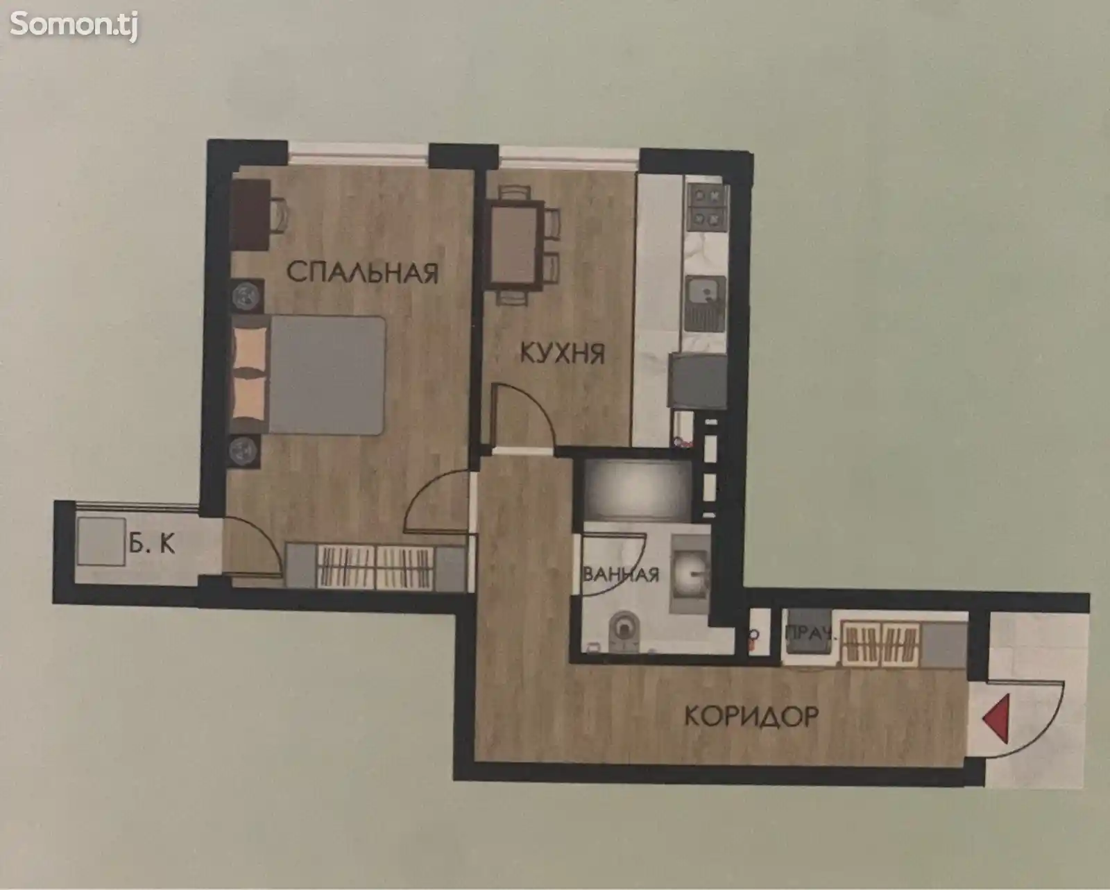 1-комн. квартира, 9 этаж, 42 м², 20 мкр-1