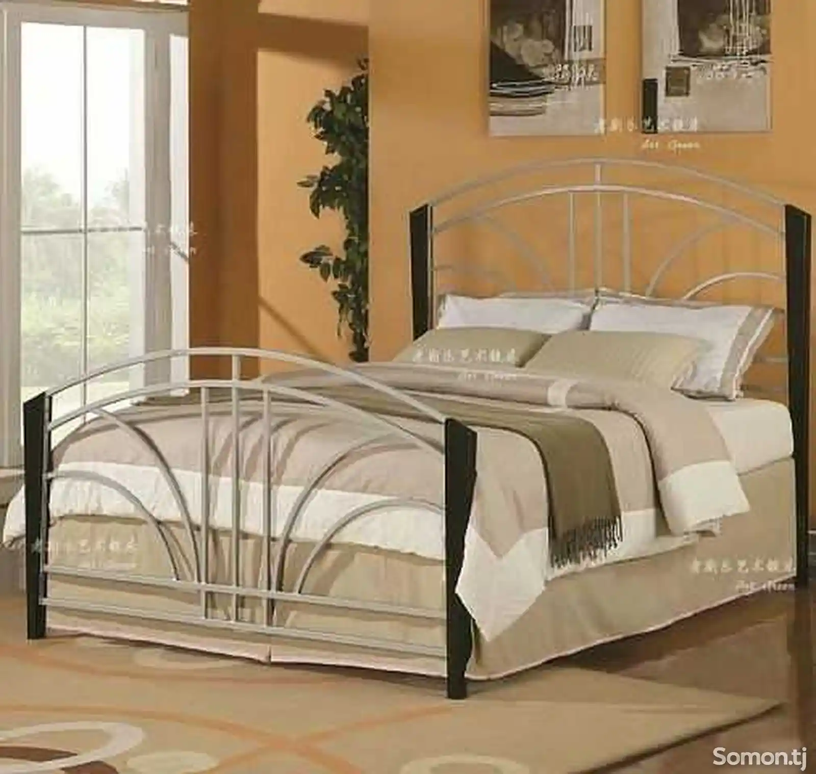 Спальняя железная кровать на заказ-2