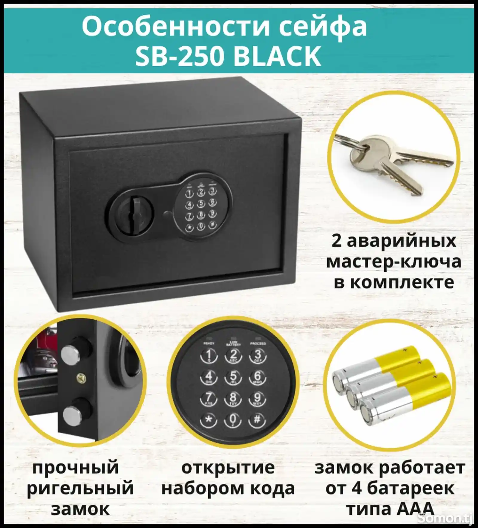 Сейф для денег и документов SB-200W BLACK-4