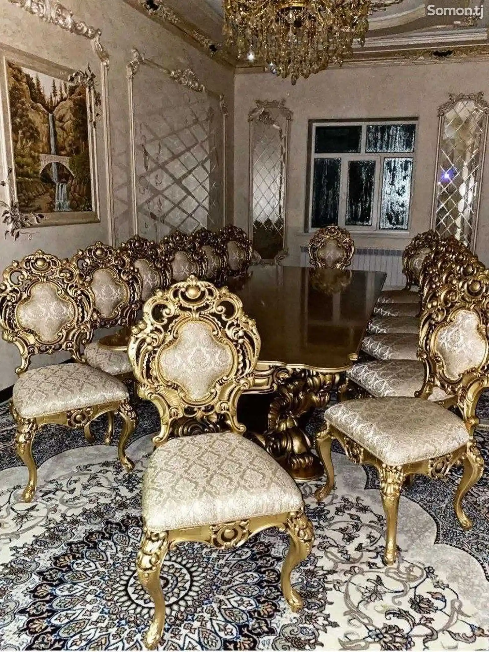 Королевский комплект стола и стульев Naqsh