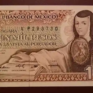Бона, купюра Мексика 1000 песо. 1984 г