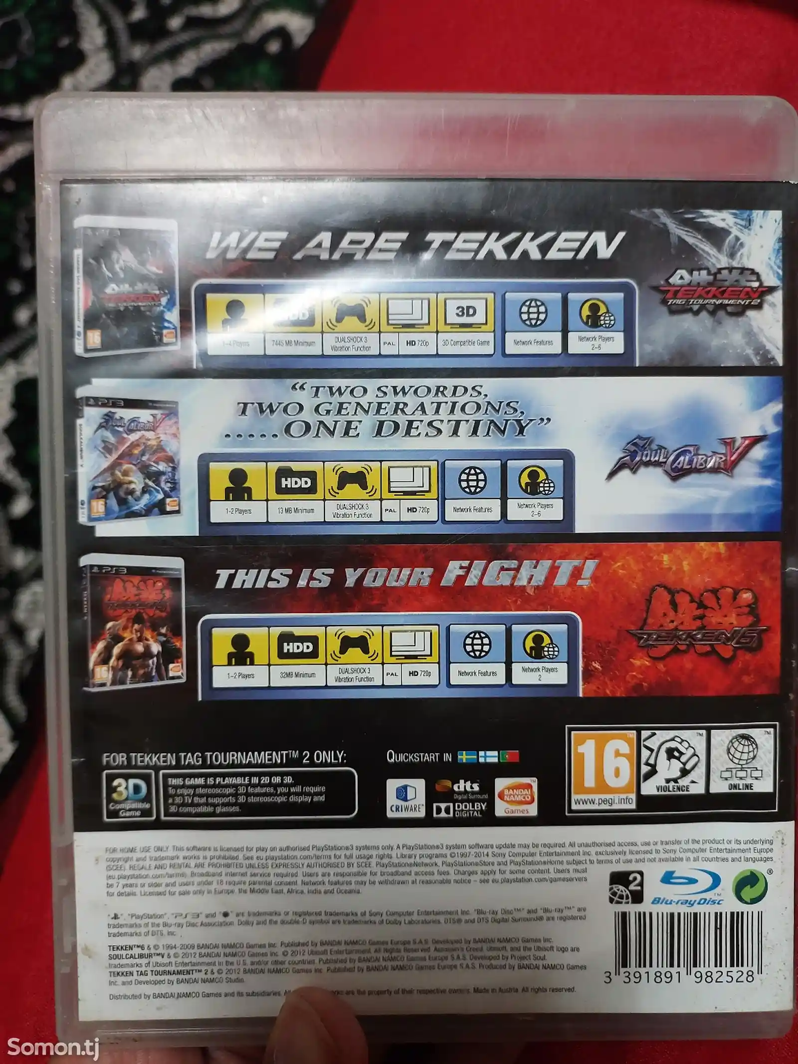 Игры для PS3 3in1 Tekken 6, Tekken Tag turnament 2, Soul Calibur V-2