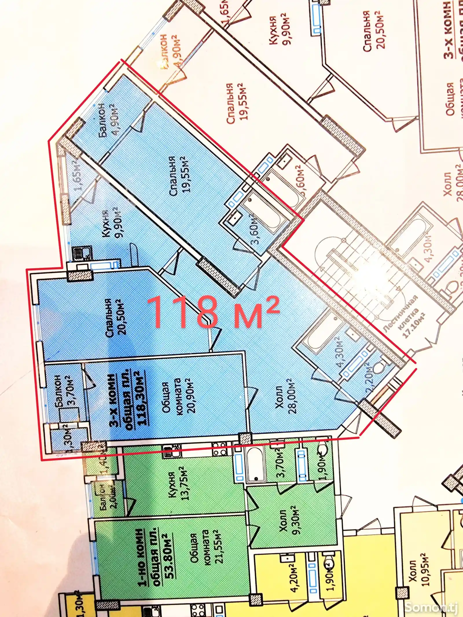 3-комн. квартира, 6 этаж, 118 м², Пайкар 112-2