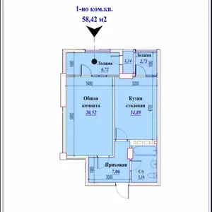 1-комн. квартира, 3 этаж, 58 м², Шохмансур