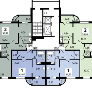 2-комн. квартира, 10 этаж, 60 м², Рудаки