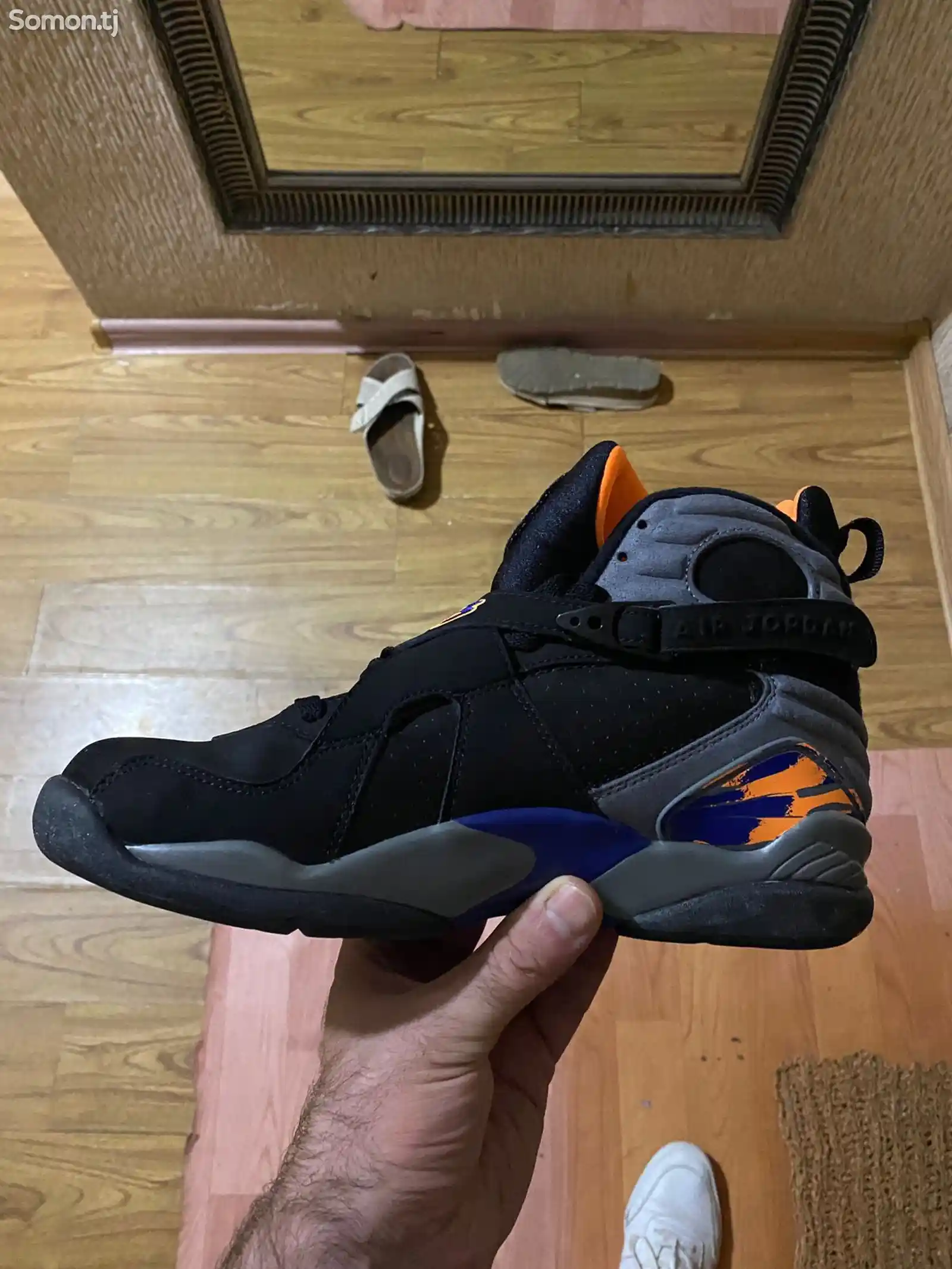 Кроссовки Air Jordan VIII 8 Retro Suns Black Deep Royal Orange-4