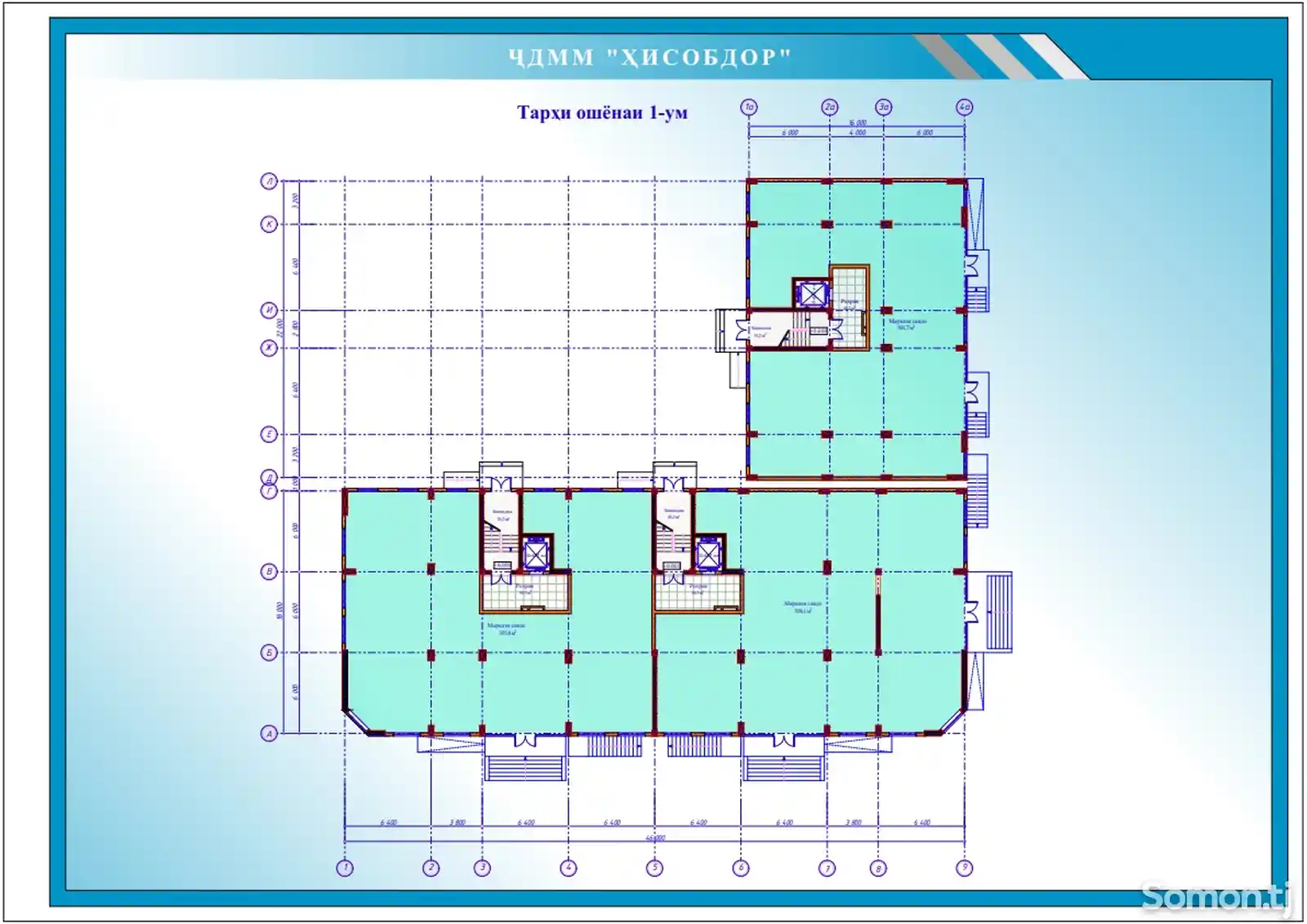 1-комн. квартира, 2 этаж, 43 м², Вахдат-6