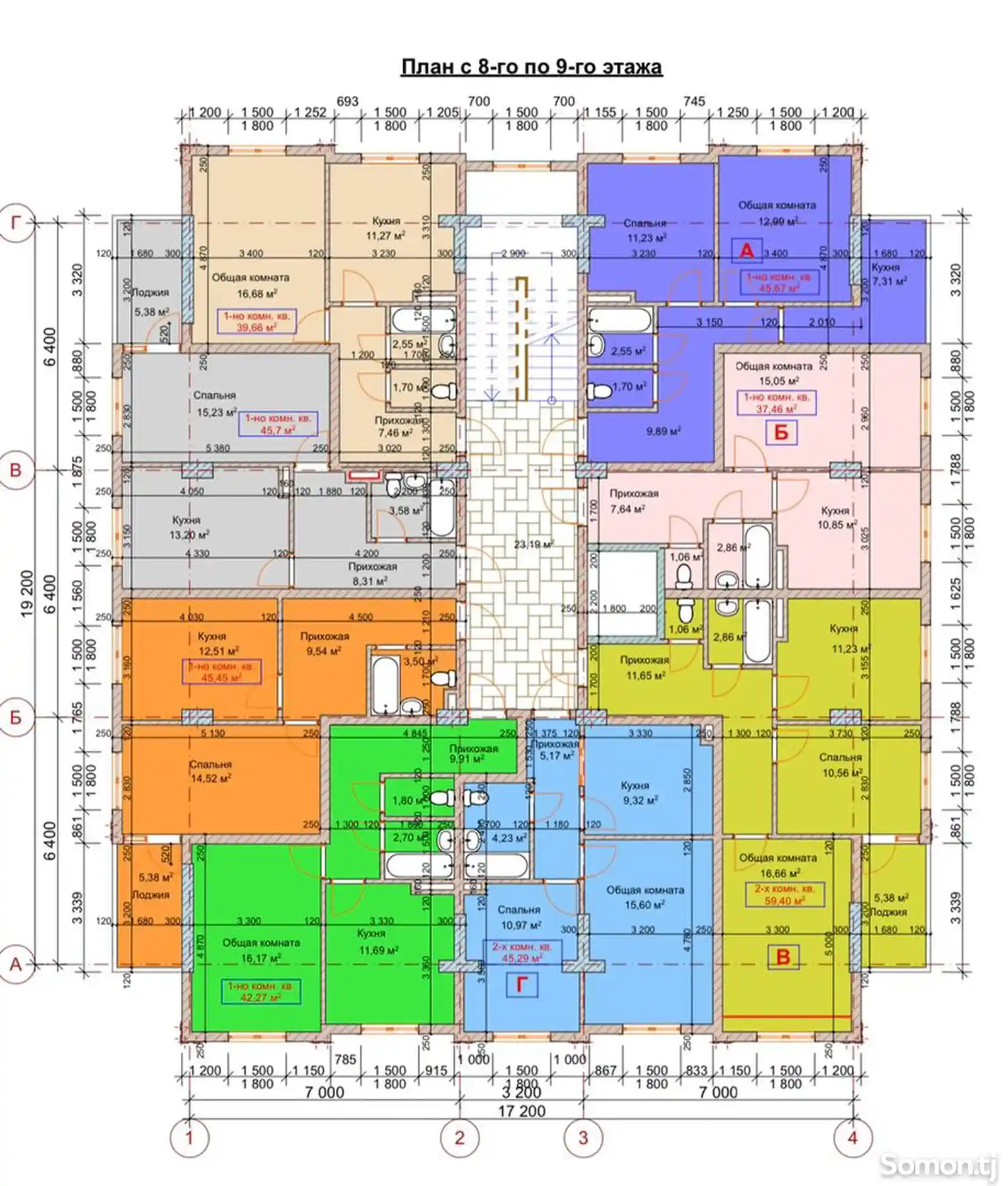 2-комн. квартира, 7 этаж, 46 м², Шабчарог-6