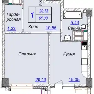 2-комн. квартира, 5 этаж, 61 м², Поворот Ленинграда