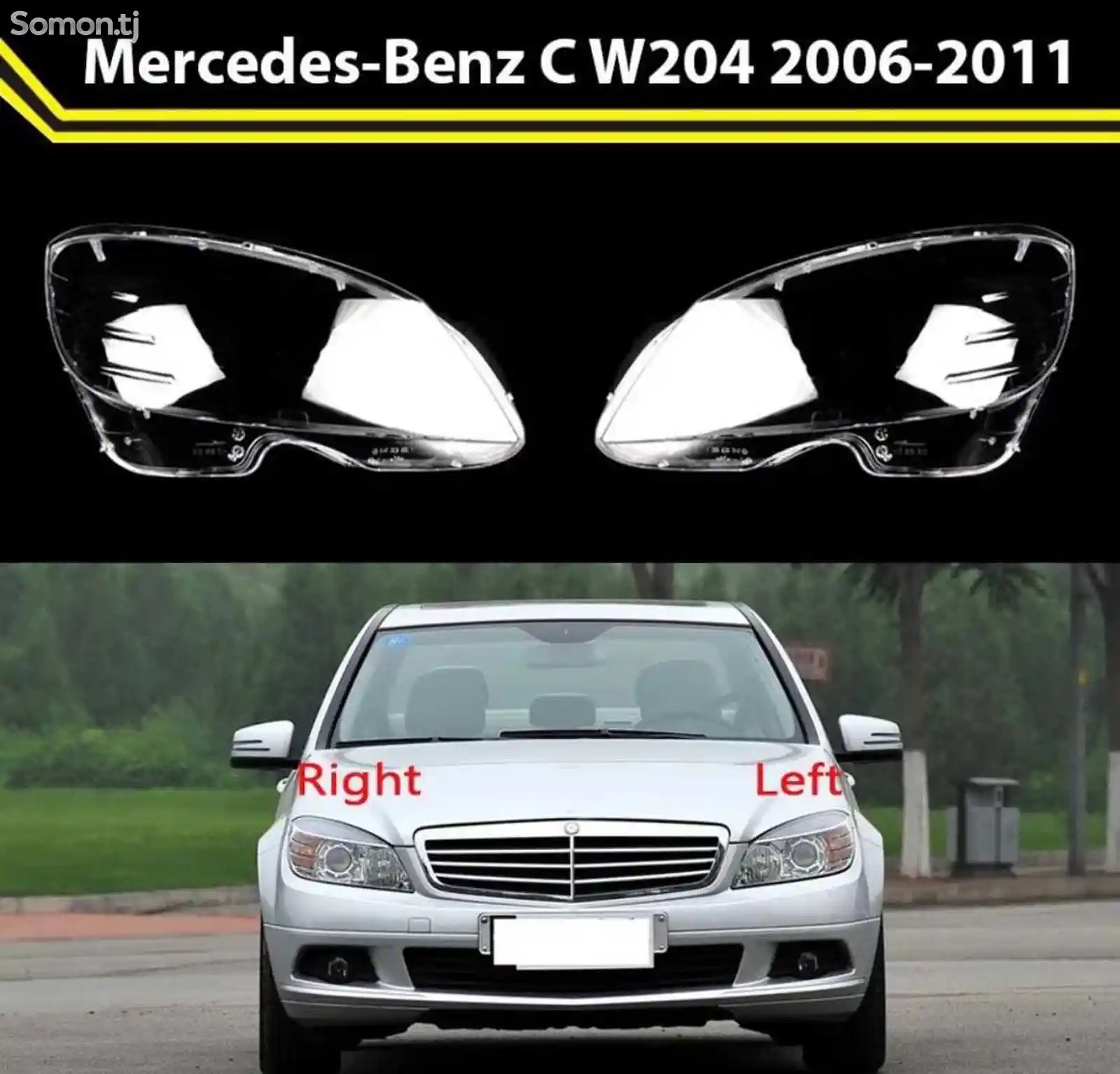 Стекло фары Mercedes C W204 2006-2011-1
