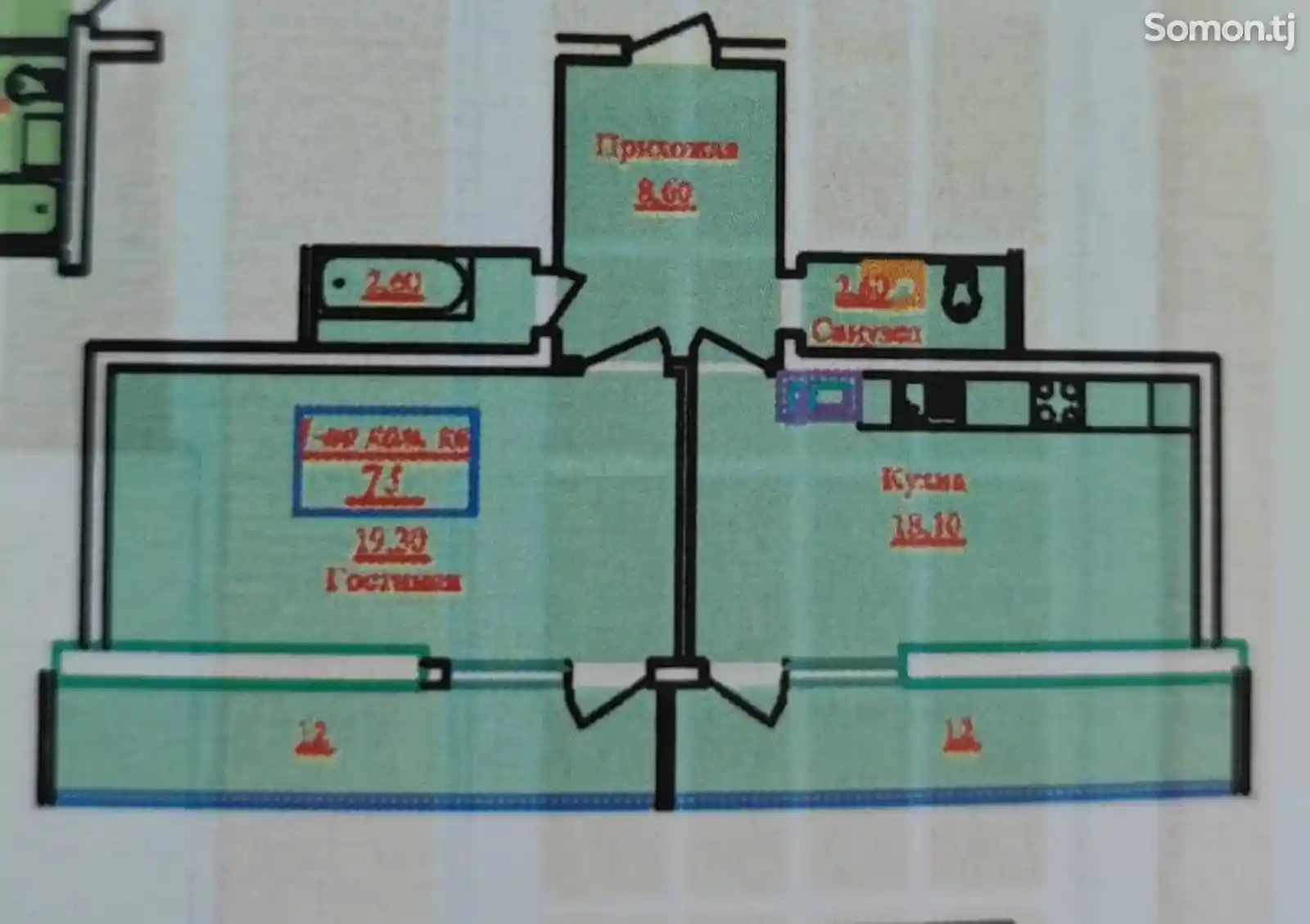 1-комн. квартира, 13 этаж, 75 м², Шоҳмансур-11