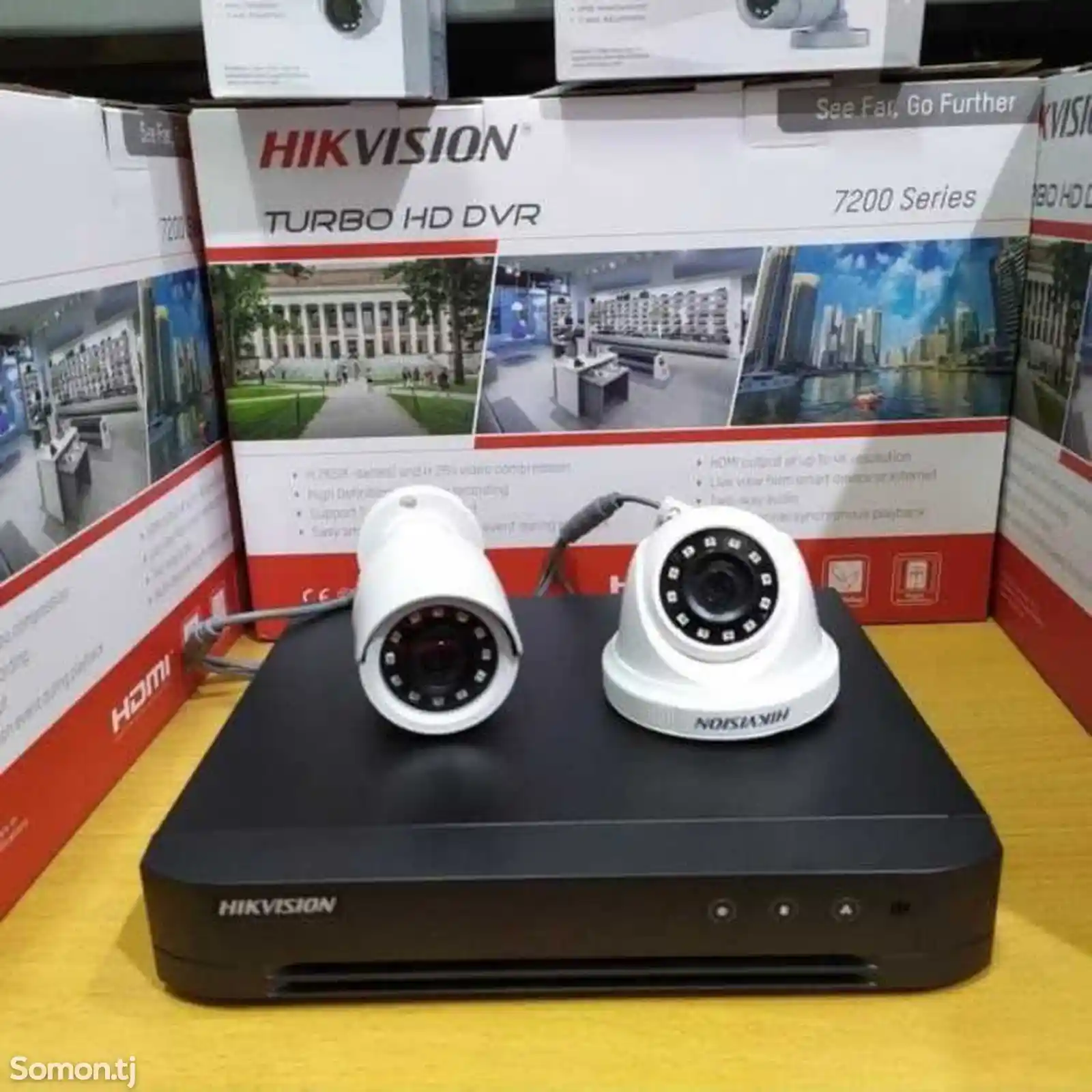Комплект камер видеонаблюдения HD 2шт-1
