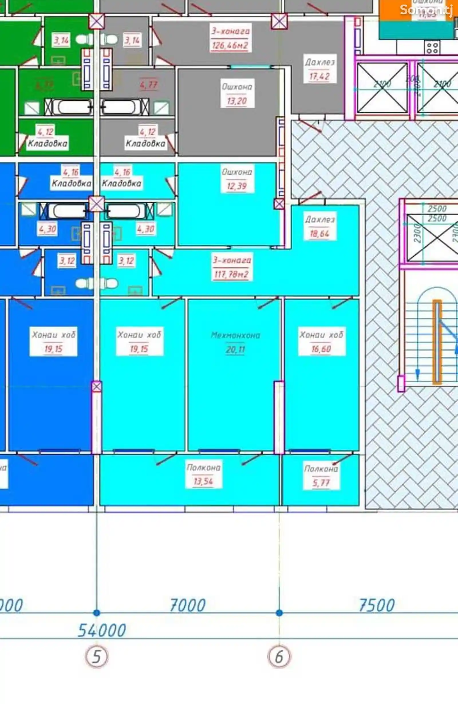 3-комн. квартира, 11 этаж, 118 м², Профсоюз-9