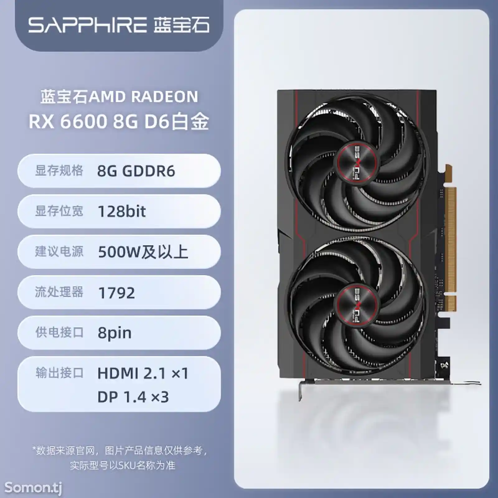 Видеокарта Sapphire Radeon Rx 6600 8G на заказ-3