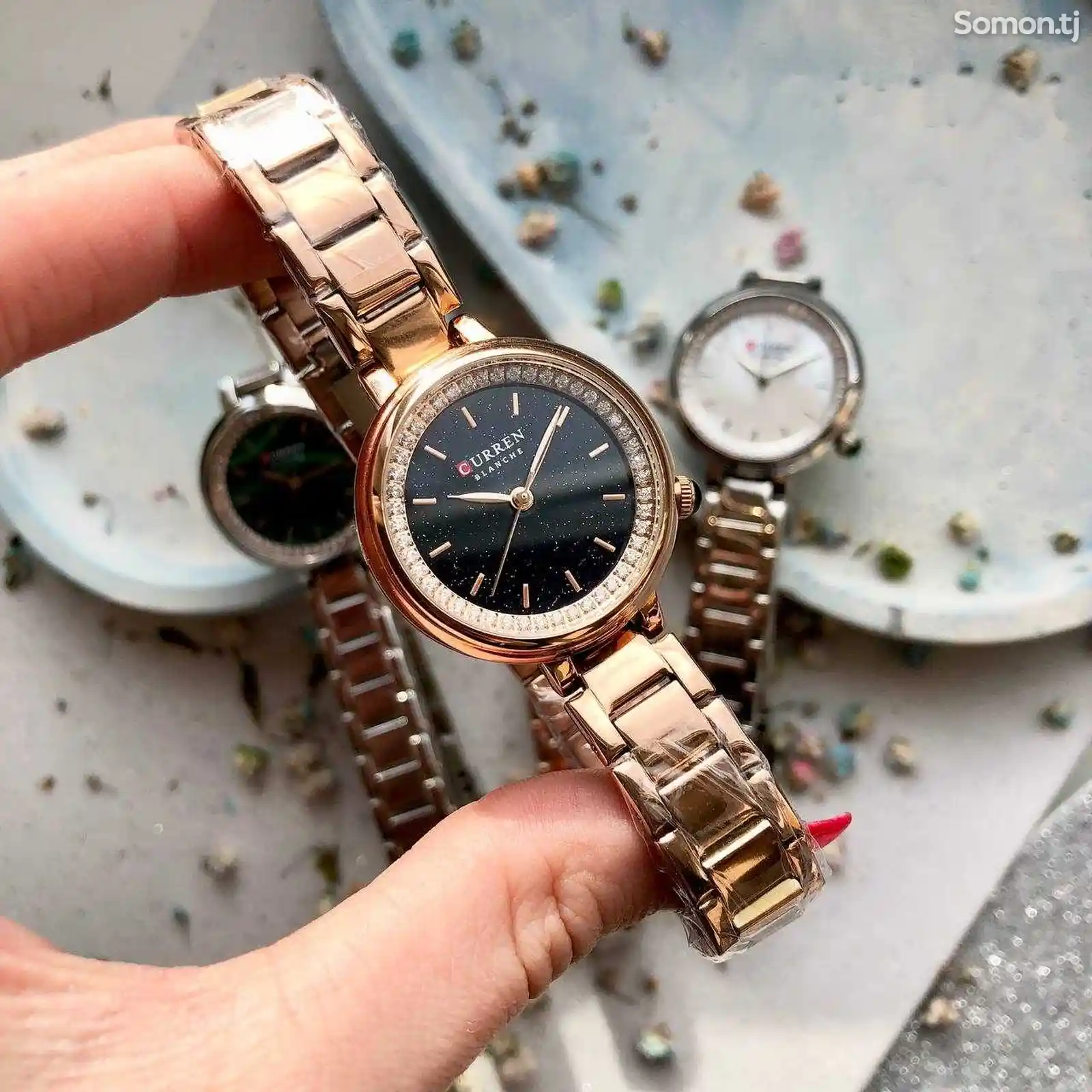 Женские часы Curren 9089 Розовое золото-1