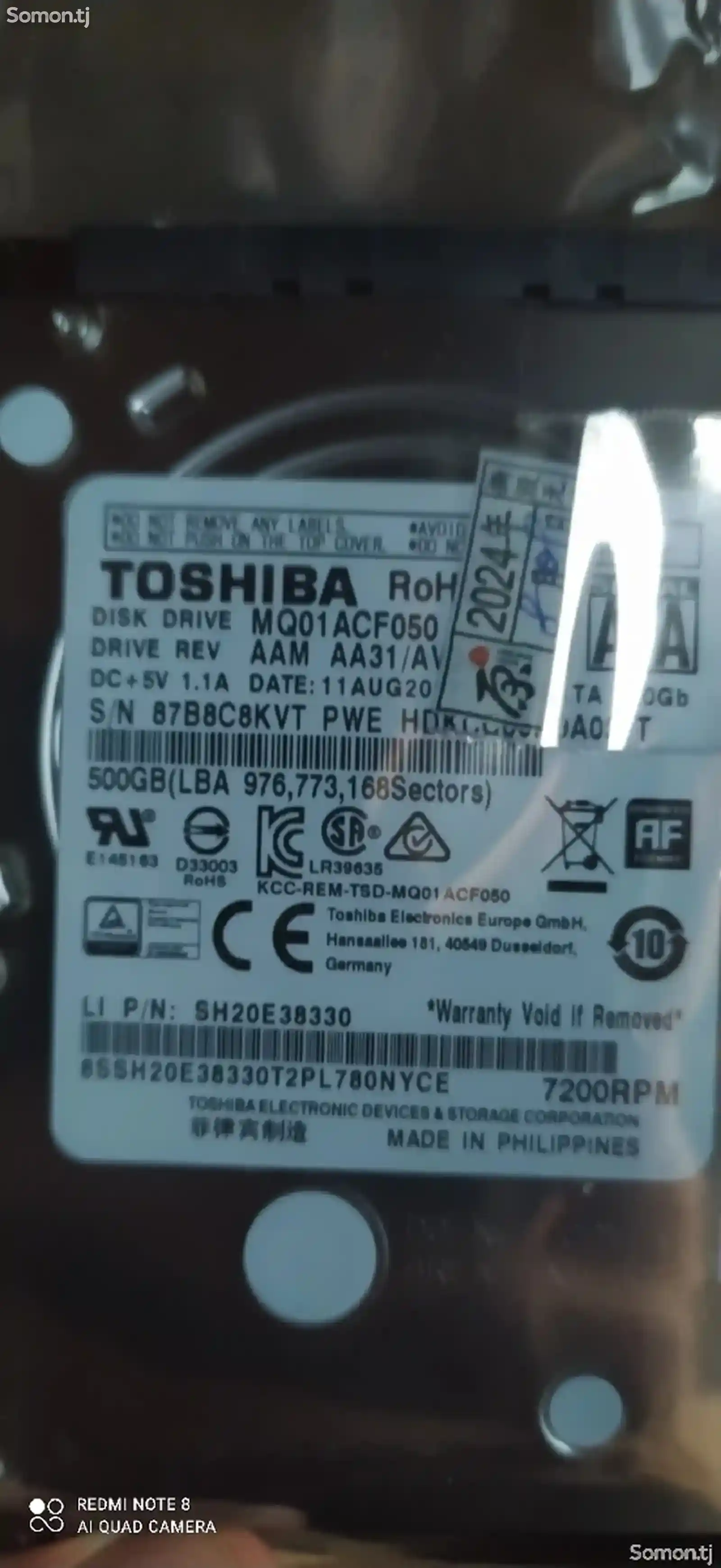 HDD Toshiba 500gb-6