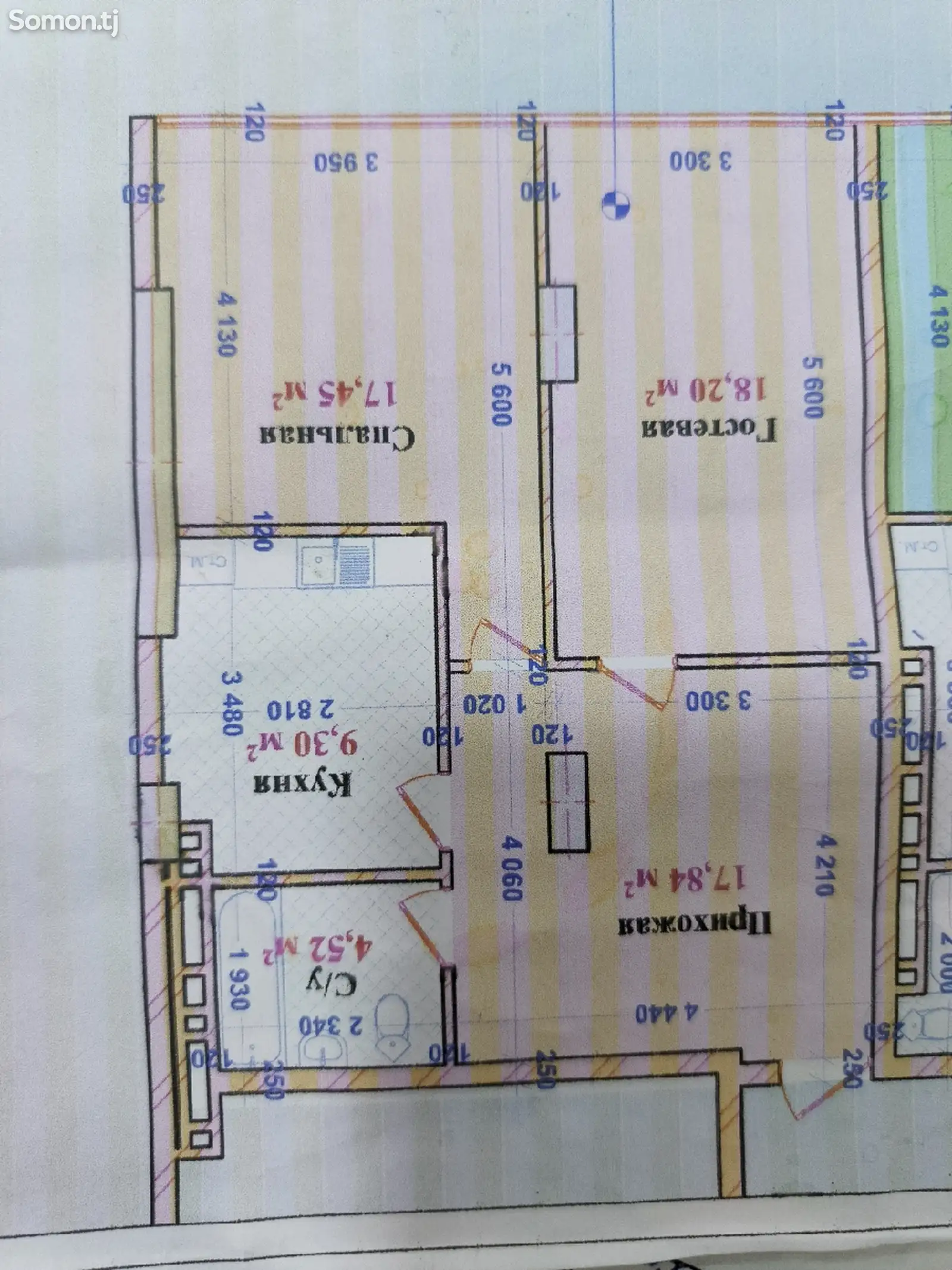 2-комн. квартира, 2 этаж, 67 м², Кафе лазиз-1