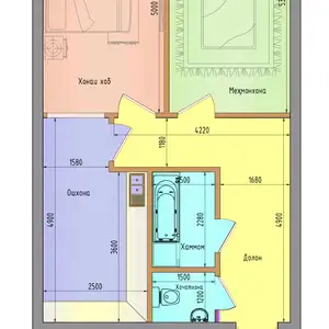 2-комн. квартира, 4 этаж, 62 м², Шохмансур