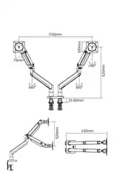 Кронштейн для 2 мониторов NB G32-6