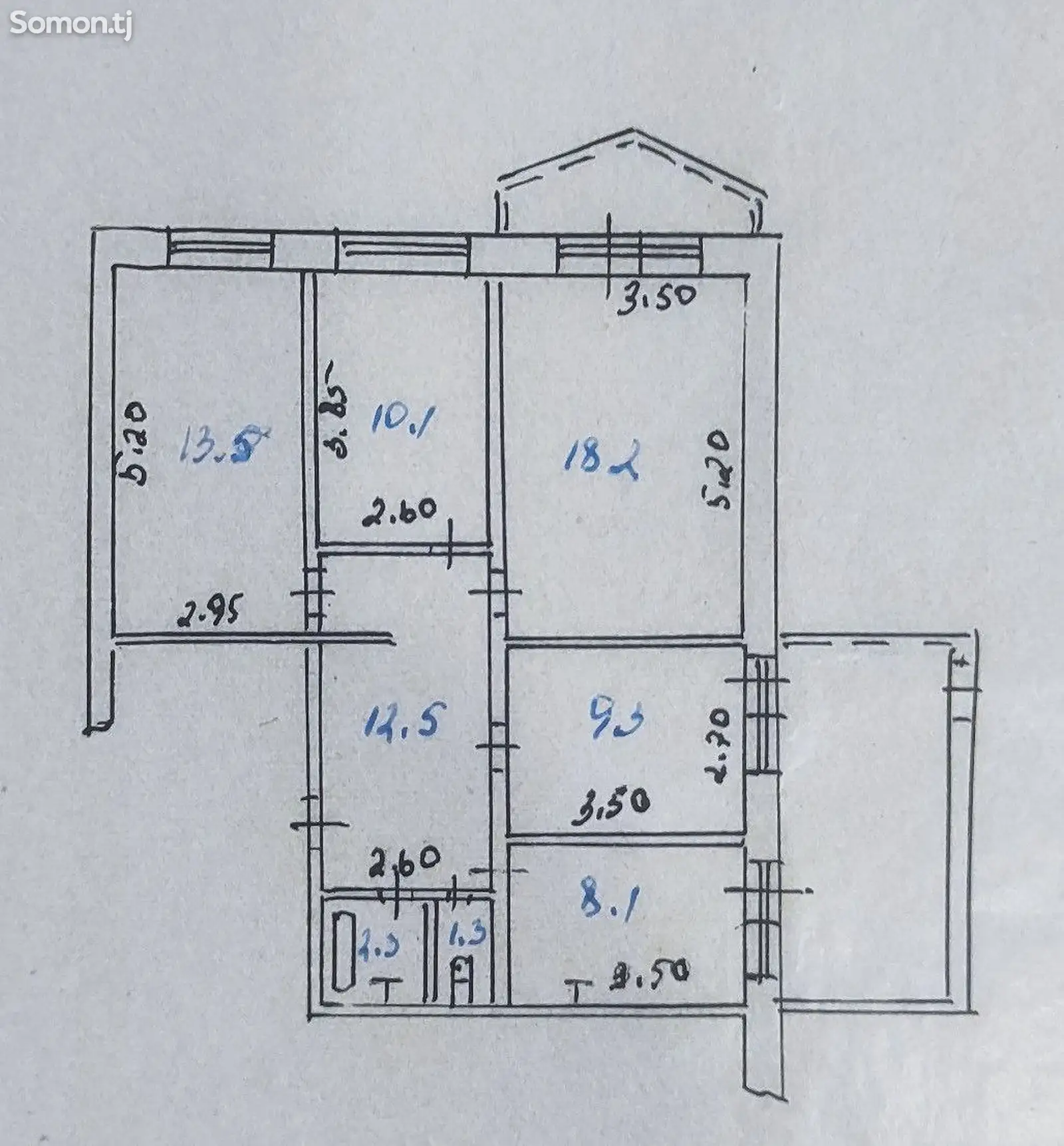 4-комн. квартира, 9 этаж, 95 м², Сино