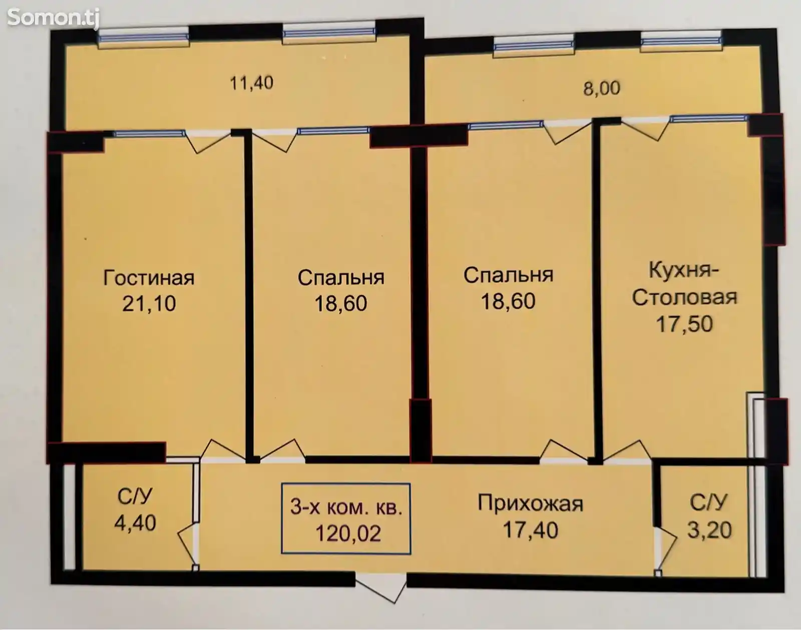 3-комн. квартира, 15 этаж, 120 м², AL5-3