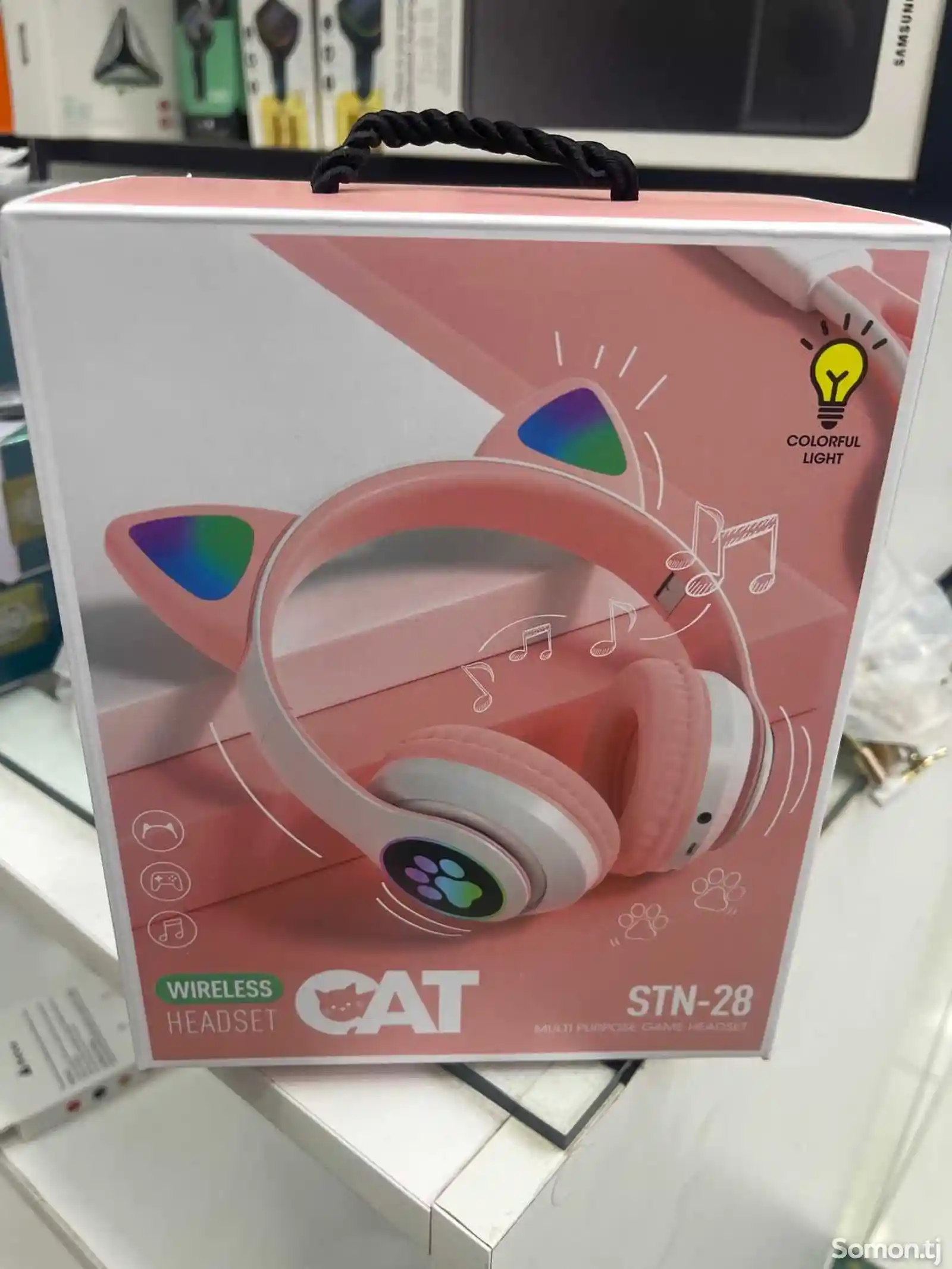 Беспроводные детские наушники с подсветкой STN-26 с кошачьими ушами-1