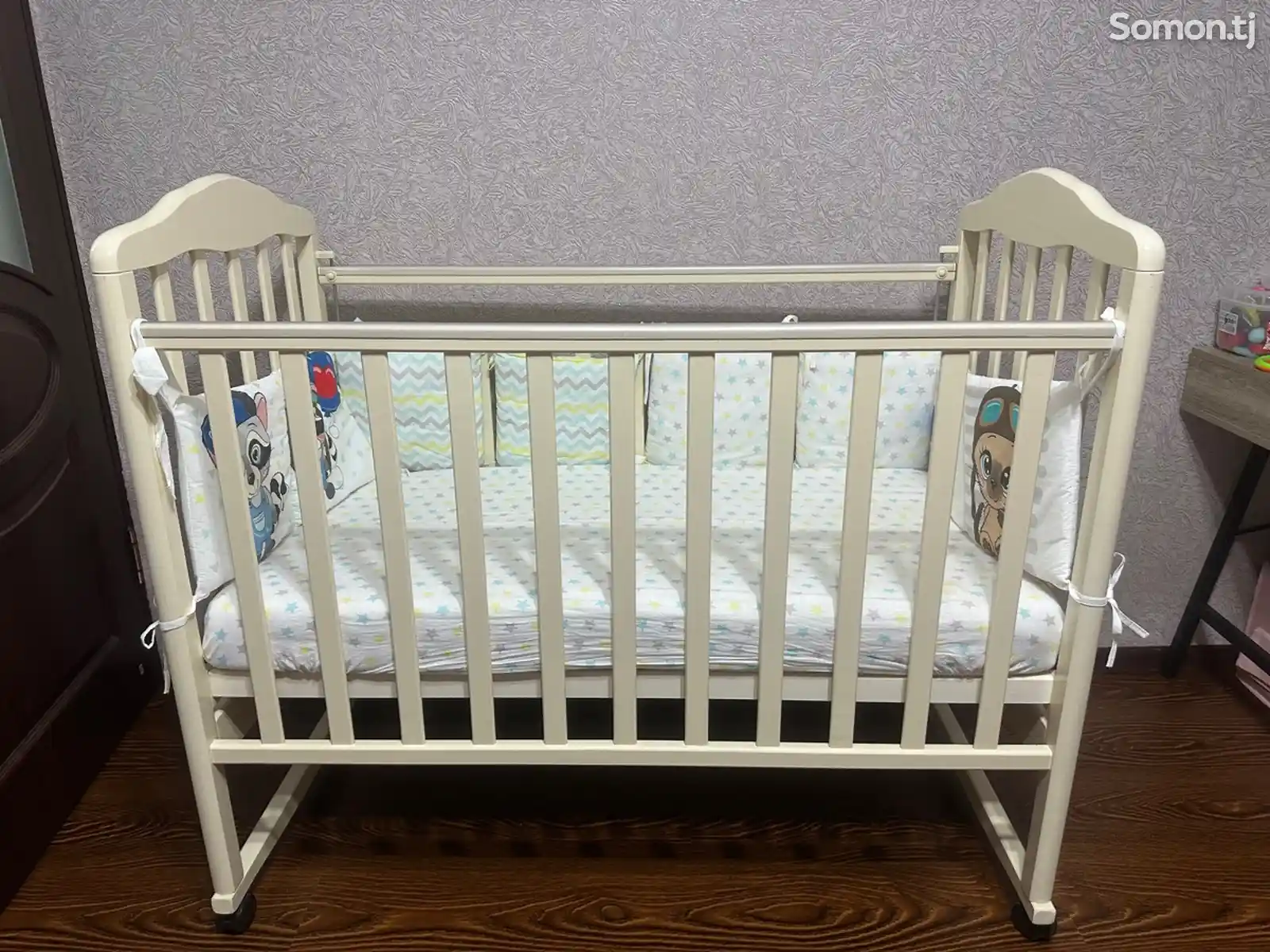 Кровать детская с эко матрасом и бортиками
