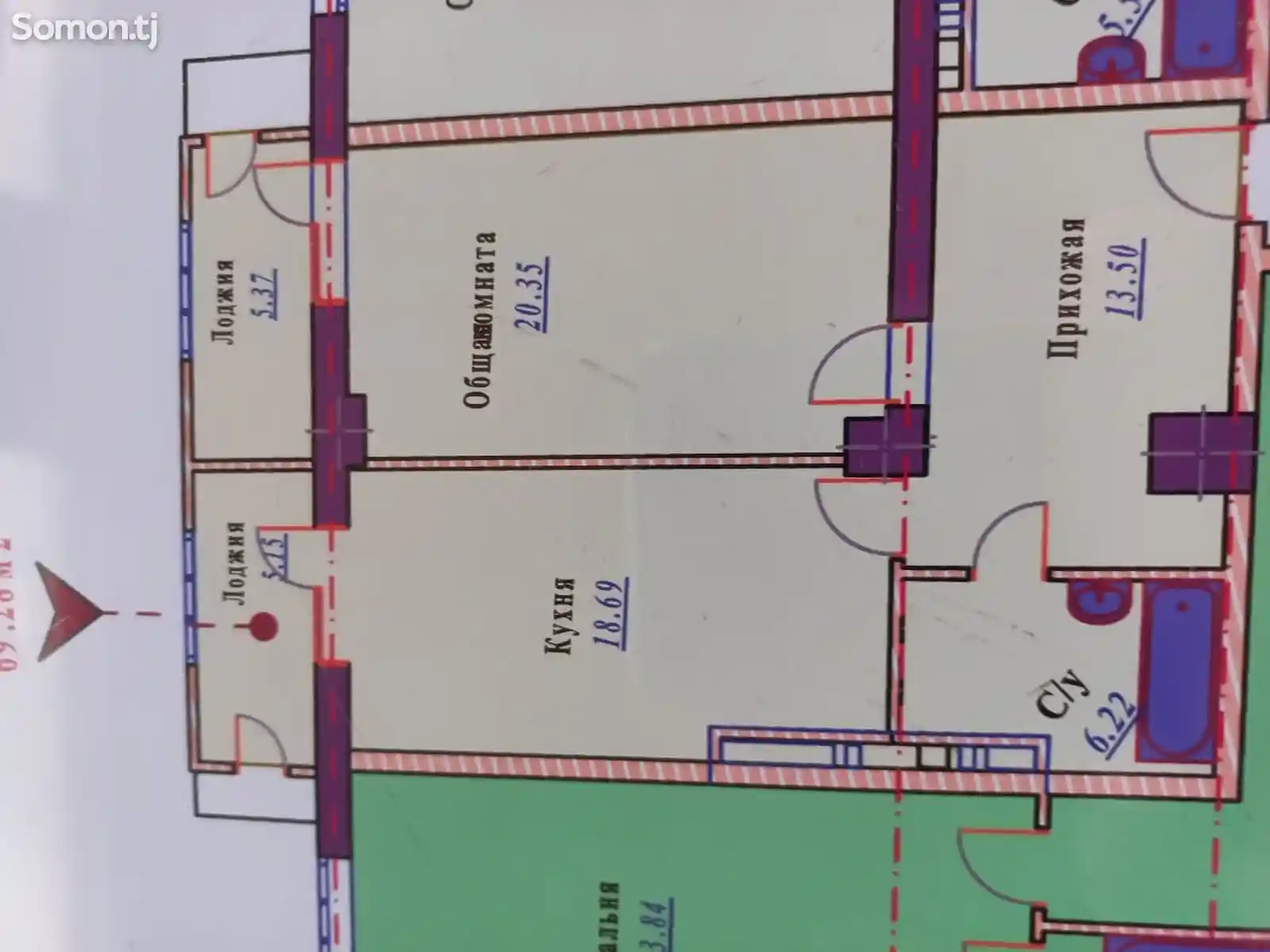 2-комн. квартира, 8 этаж, 73 м², 91мкр-7