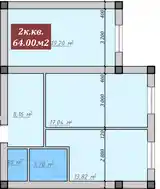 2-комн. квартира, 3 этаж, 64 м², 33мкр-5