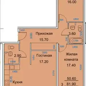 2-комн. квартира, 6 этаж, 88 м², Поворот Ленинграда