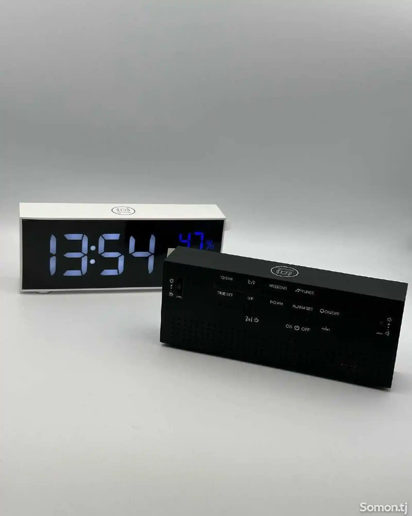 Настольные электронные часы Suzu c аккумулятором, термометром и гигром-8