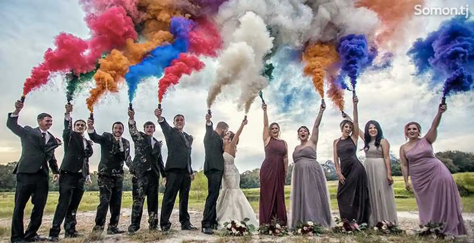 Цветной дым на свадьбу на заказ-2