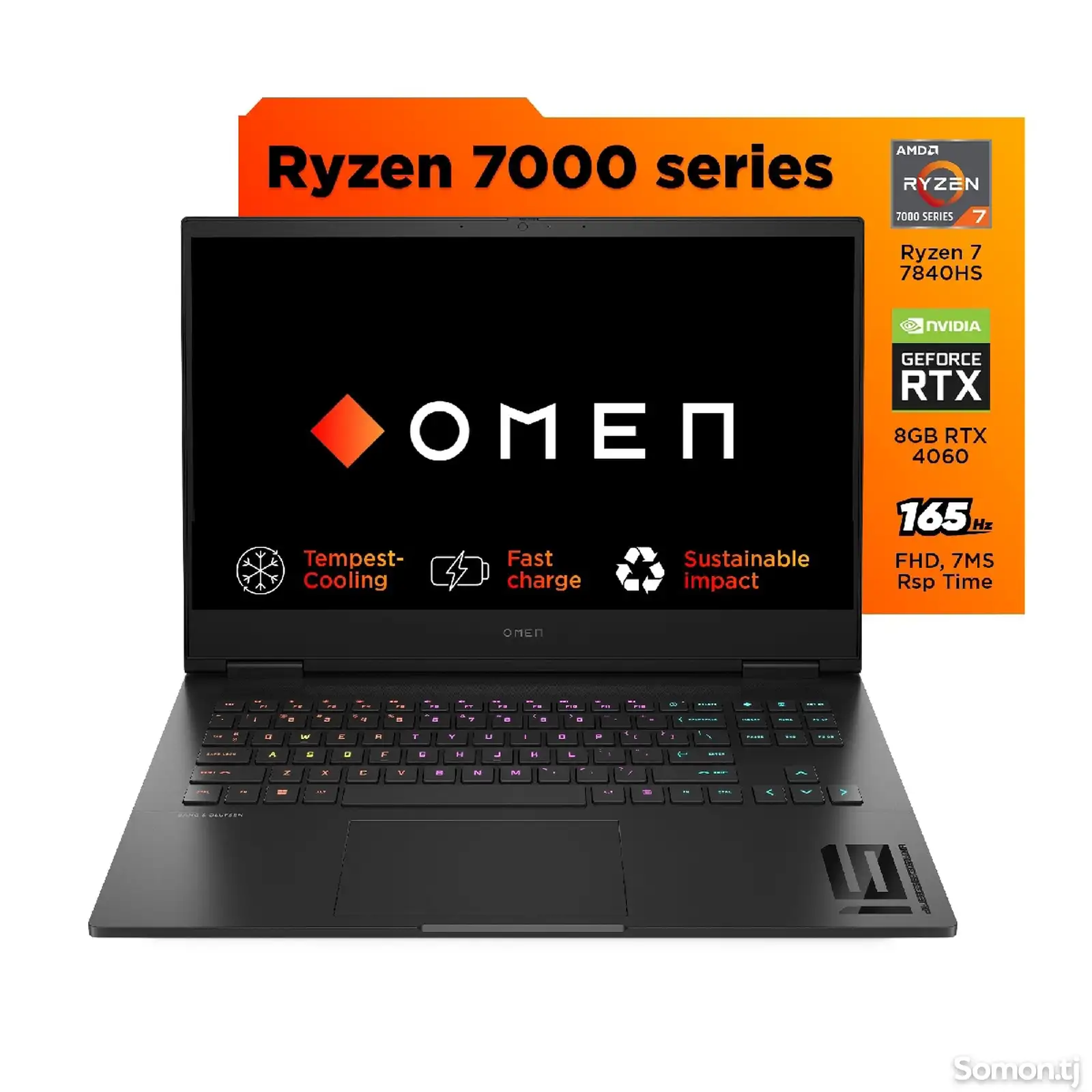 Игровой ноутбук Hp Omen Ryzen 7-7 RTX 4060 8Gb SSD 1TB Ram 16Gb-1