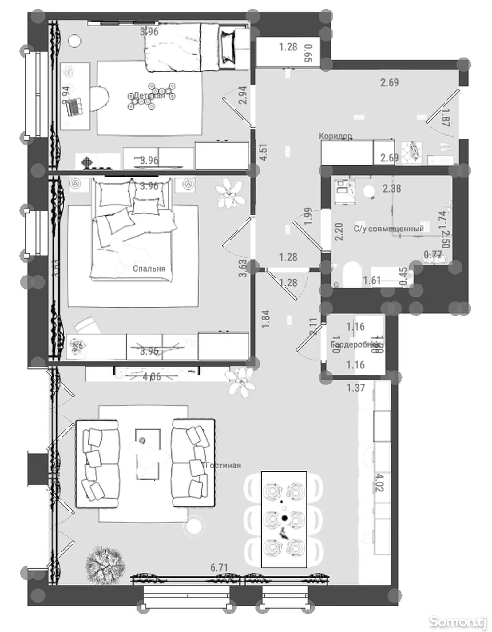 2-комн. квартира, 2 этаж, 65 м², поворот фабрики Ленинград