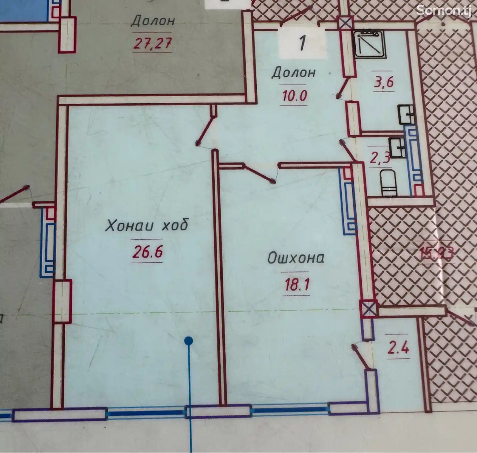 2-комн. квартира, 7 этаж, 63 м², Профсоюзов-5