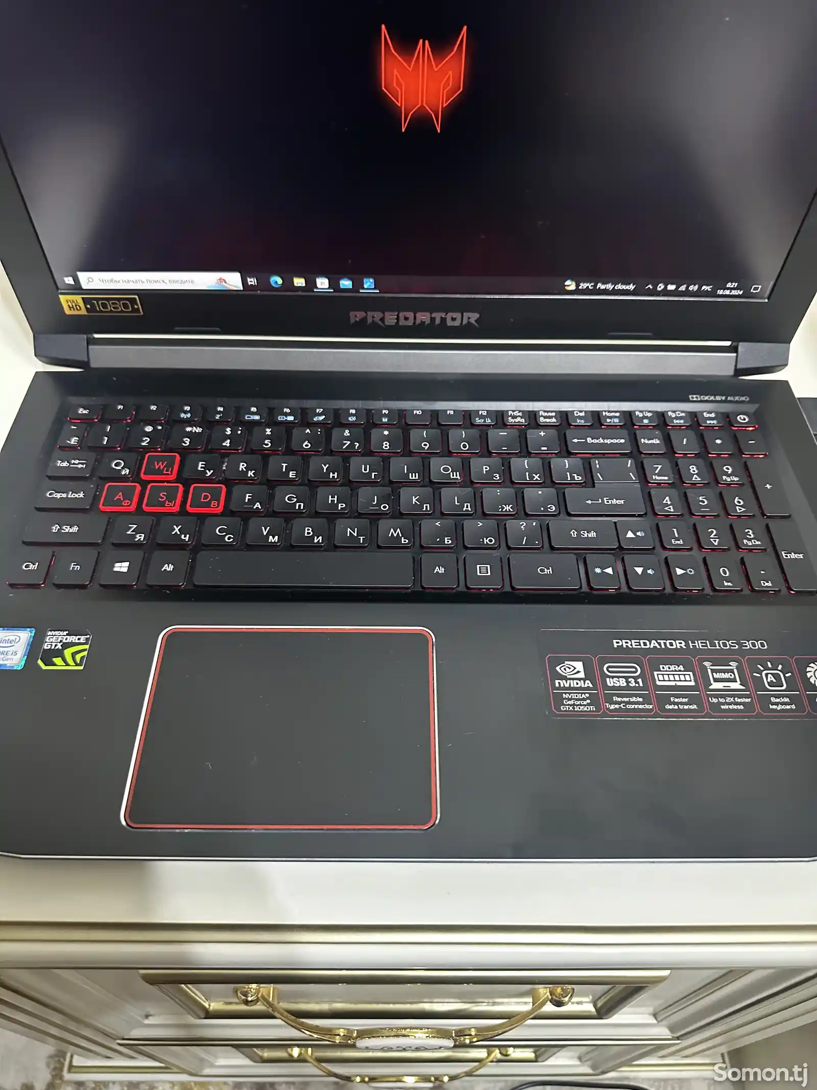 Ноутбук Аcer predator helios 300 i5-8300h, gtx 1050 ti, full-hd-4