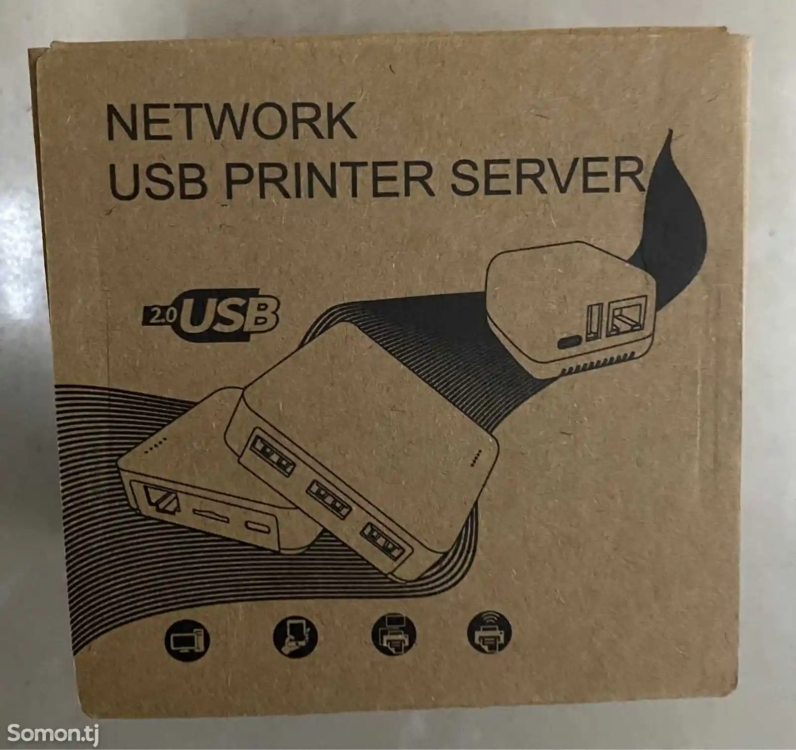 USB-сервер печати 2-В-1 - Сетевой адаптер USB-принтера-2