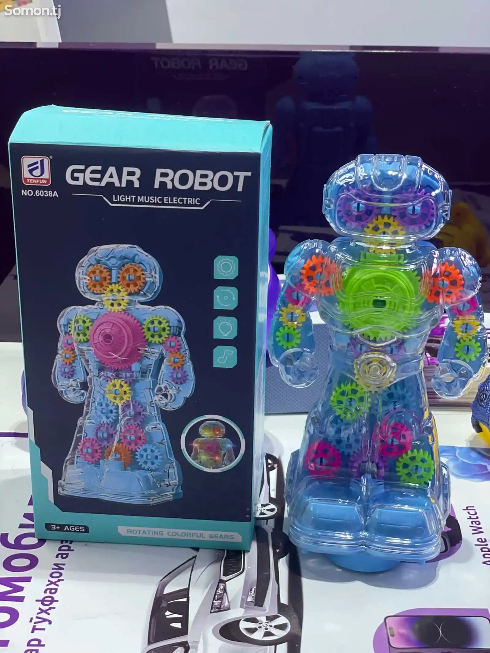 Робот прозрачный светящийся Gear Robot-1